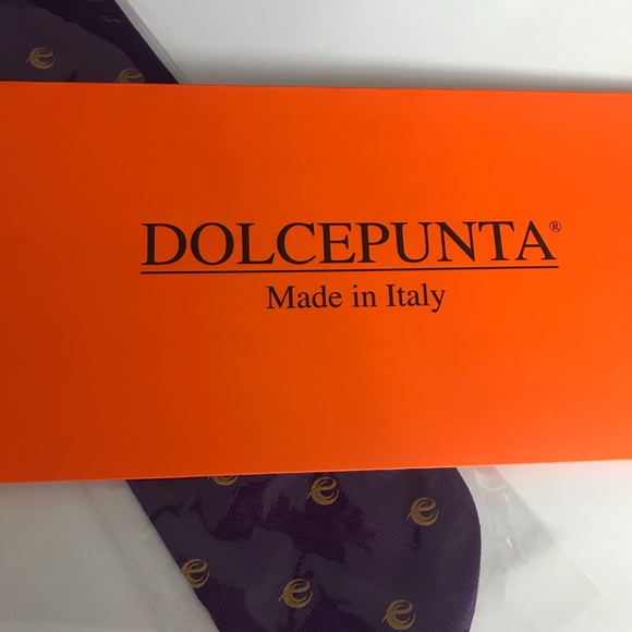 New Dolcepunta Italian Tie Purple & Gold Monogram Pattern Bridal Party Must Have - Picture 5 of 7